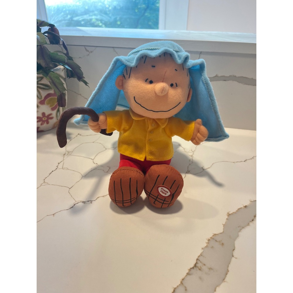 Peanuts Linus Shepherd Christmas Pageant Plush Hallmark Blue Blanket No sound